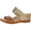 Dansko Shannon Slip-On Wedge Sandal for Women – Cork/EVA Wedge with Arch Support -Fully Adjustable Straps-Versatile Casual to Dressy Footwear(Gold Tan)