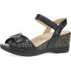 Dansko Stella Multi-Strap Wedge Sandal for Women – Cork/EVA Wedge with Arch Support -Fully Adjustable Straps-Lightweight Rubber Outsole(Black Woven)