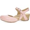 Dansko Tiffani Wedge Sandal for Women – Cushioned, Contoured Footbed for All-Day Comfort and Support – Hook & Loop Strap with Buckle Detail – Lightweight Rubber Outsole(Pink)