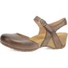 Dansko Tiffani Wedge Sandal for Women – Cushioned, Contoured Footbed for All-Day Comfort and Support – Hook & Loop Strap with Buckle Detail – Lightweight Rubber Outsole(Brown)
