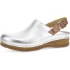 Dansko Women’s Merrin Sling-Back Mule Clog-Dual Density Cork/EVA Midsole and Lightweight Rubber Outsole Provide a Comfortable Ride on Patented Stapled Construction(Silver Metallic)