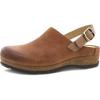Dansko Women’s Merrin Sling-Back Mule Clog-Dual Density Cork/EVA Midsole and Lightweight Rubber Outsole Provide a Comfortable Ride on Patented Stapled Construction(Tan)