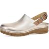 Dansko Women’s Merrin Sling-Back Mule Clog-Dual Density Cork/EVA Midsole and Lightweight Rubber Outsole Provide a Comfortable Ride on Patented Stapled Construction(Gold Metallic)