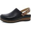 Dansko Women’s Merrin Sling-Back Mule Clog-Dual Density Cork/EVA Midsole and Lightweight Rubber Outsole Provide a Comfortable Ride on Patented Stapled Construction(Black)