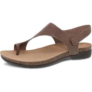 Dansko Reece Sandal for Women – Memory Foam and Cork Footbed for Comfort and Arch Support – Lightweight Rubber Outsole for Long-Lasting Wear with Hook & Loop Strap(Stone)