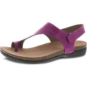 Dansko Reece Sandal for Women – Memory Foam and Cork Footbed for Comfort and Arch Support – Lightweight Rubber Outsole for Long-Lasting Wear with Hook & Loop Strap(Magenta)
