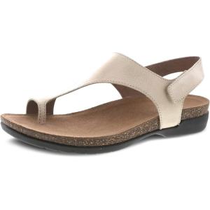 Dansko Reece Sandal for Women – Memory Foam and Cork Footbed for Comfort and Arch Support – Lightweight Rubber Outsole for Long-Lasting Wear with Hook & Loop Strap(Linen)