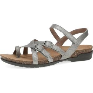 Dansko Roslyn Sandal for Women – Memory Foam and Cork Footbed for Comfort and Arch Support – Lightweight Rubber Outsole for Long-Lasting Wear –Versatile Casual to Dressy Footwear(Antique Silver)