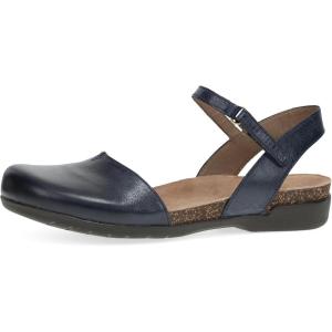 Dansko Rowan Sandal for Women – Memory Foam and Cork Footbed for Comfort and Arch Support – Lightweight Rubber Outsole for Long-Lasting Wear – Versatile Casual to Dressy Footwear(Navy Waxy)