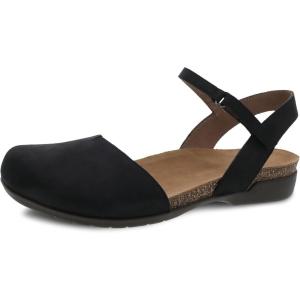 Dansko Rowan Sandal for Women – Memory Foam and Cork Footbed for Comfort and Arch Support – Lightweight Rubber Outsole for Long-Lasting Wear – Versatile Casual to Dressy Footwear(Black)