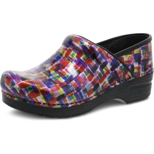 Dansko Women’s Professional Slip-On Clogs –Rocker Sole and Arch Support for Comfort-Ideal for Nursing, Food Service, Healthcare(Color Block Patent)